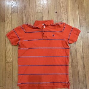 Abercrombie & Fitch Kids Polo in Orange with Blue Stripes